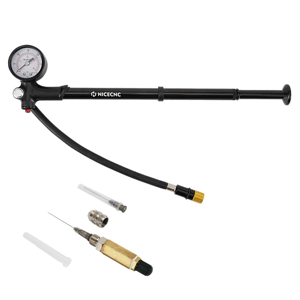 300 psi Air Shock Fork Pump with Rubber Handle Nitrogen Needle Fill Tools Kit Position 2