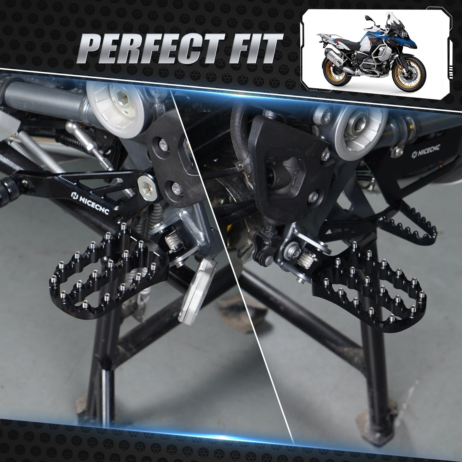Enlarged Wide Foot Pegs Footrest For BMW R 1200 1250 GS Adventure