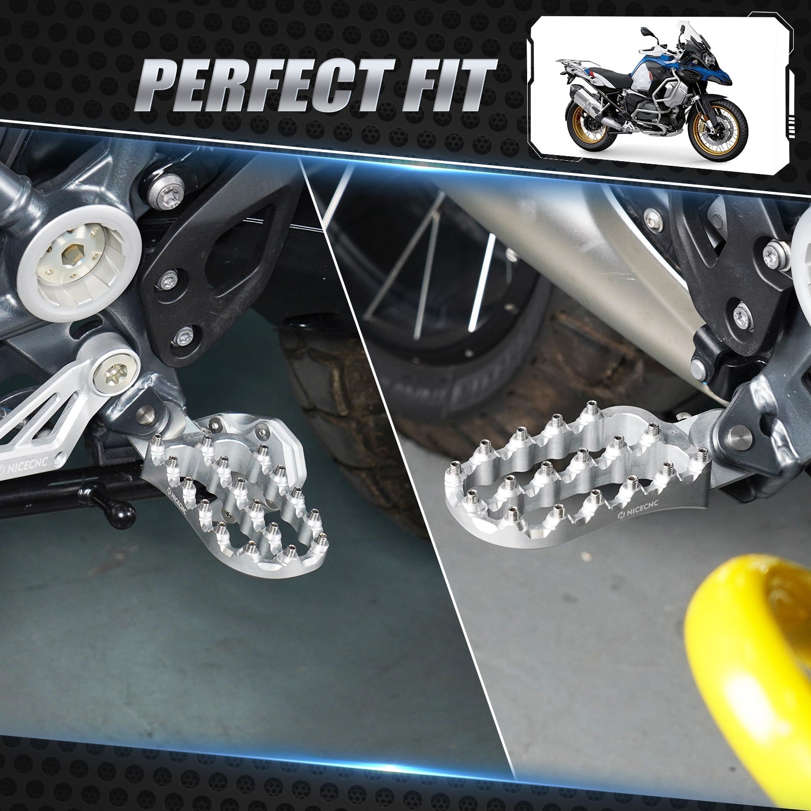 Enlarged Wide Foot Pegs Footrest For BMW R 1200 1250 GS Adventure