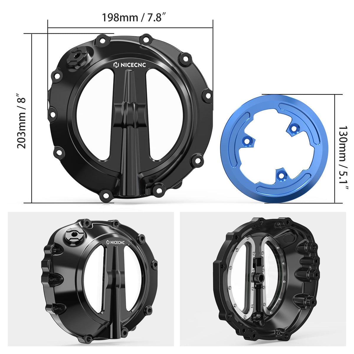 Transparent Clear Clutch Cover For BMW S1000RR 2019-2024 S1000XR 2021-2024 S1000R 22-24