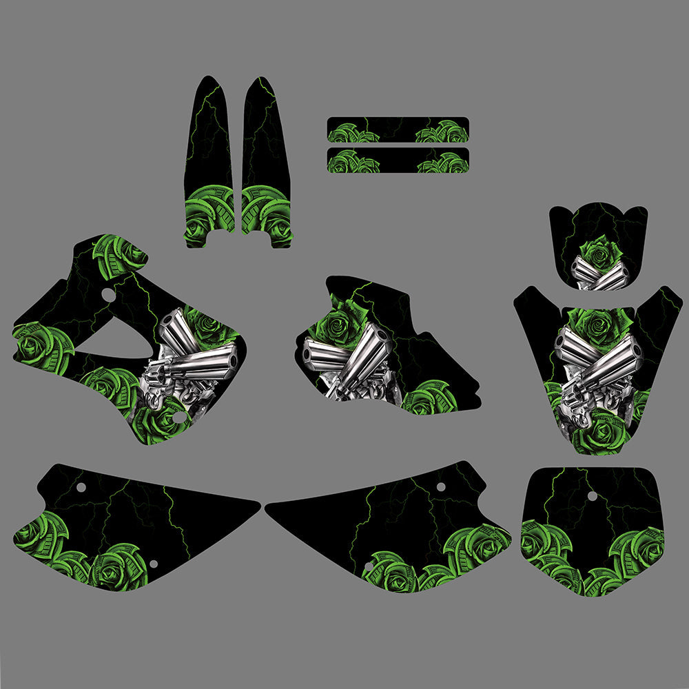Motocycle Full Graphics Decals Stickers Kit For KAWASAKI KX80 1998-2000