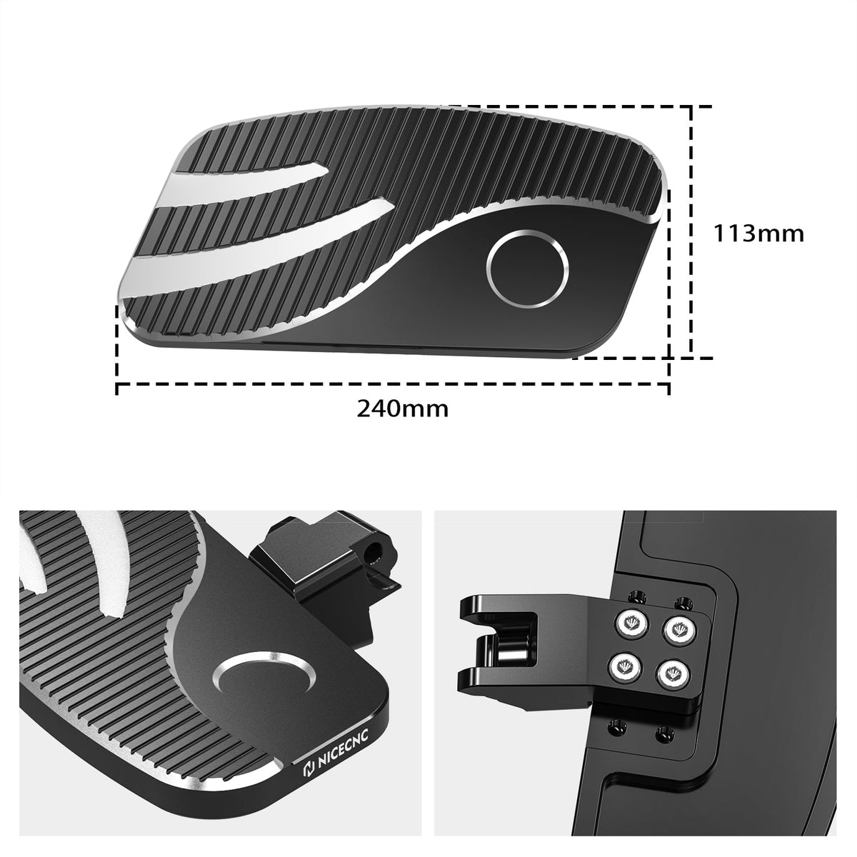 Enlarged Rider Foot Floorboards Pegs Rest Pedals For Can-Am Ryker 600 900 ACE