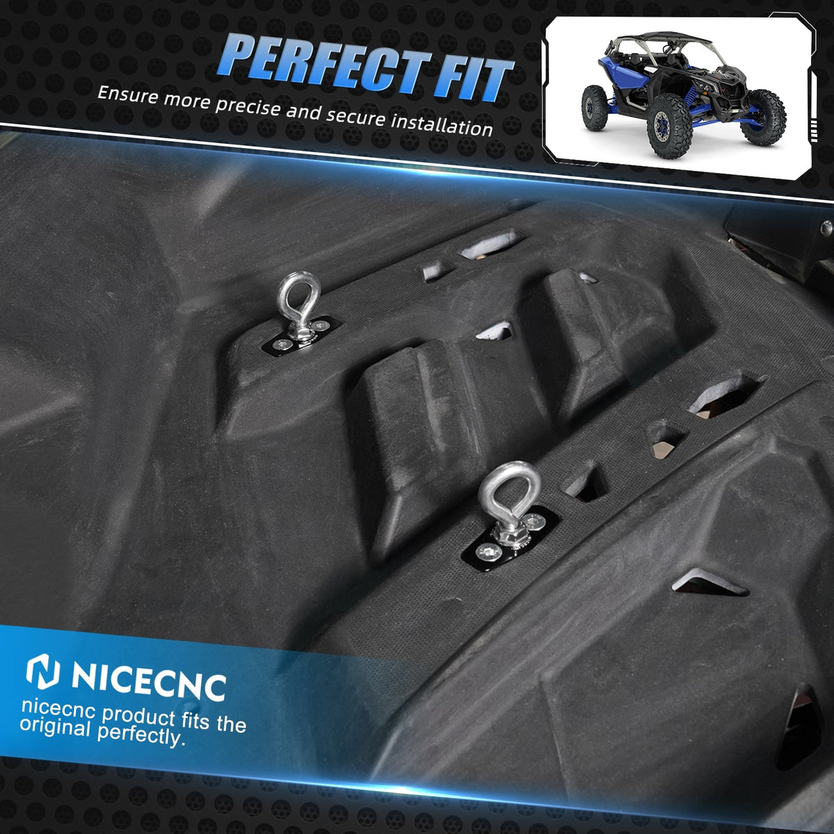 Lock Tie Down Anchors Cargo Hook Mounting Kit For Can-Am Maverick X3