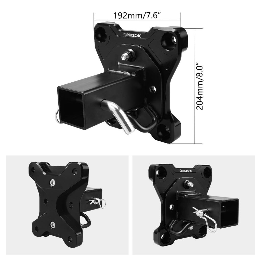 Rear Radius Rod Pull Plate 2" Hitch Receiver Kit For Can-Am Maverick X3 2017-2021
