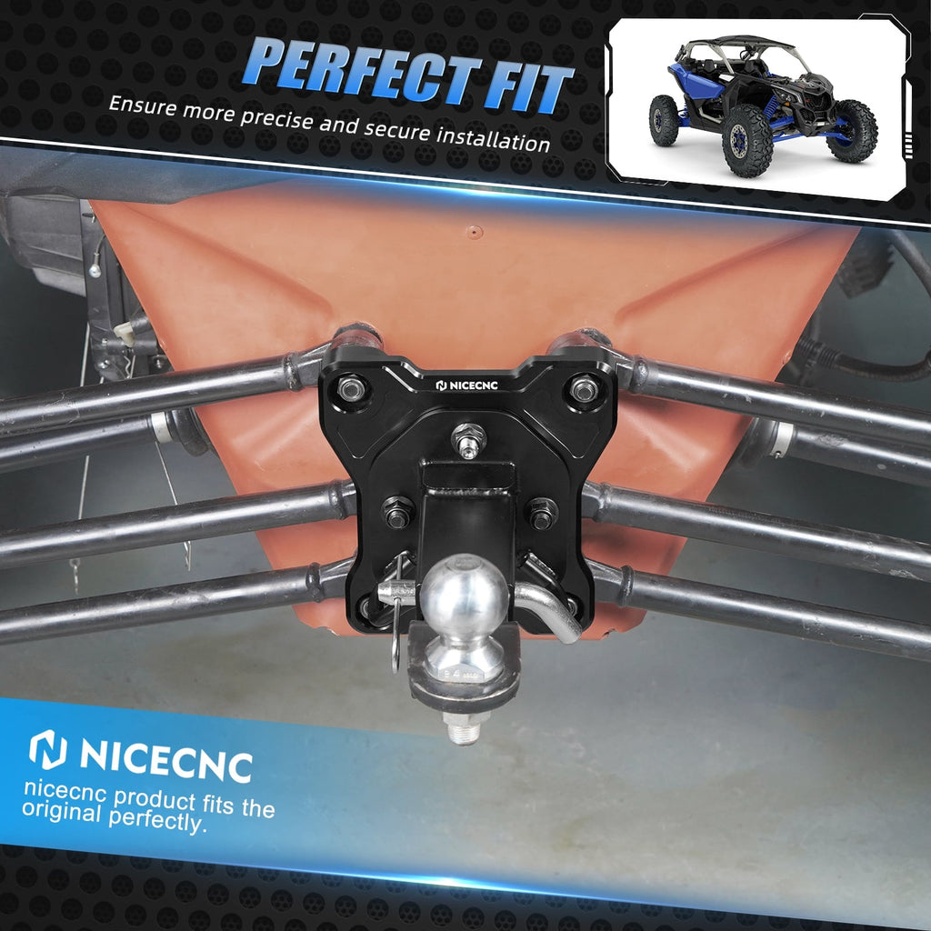Rear Radius Rod Pull Plate 2" Hitch Receiver Kit For Can-Am Maverick X3 2017-2021