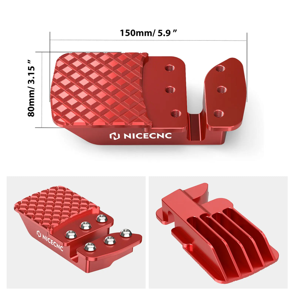 Enlarged UTV Brake Pedal Extender Pad For Can-Am Maverick X3 Turbo