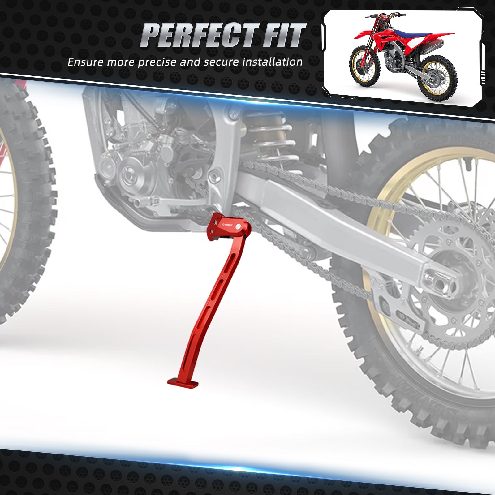 CNC Side Stand Kickstand For Honda  CRF250R 450R 13-18 450RWE 19-20 Position 2