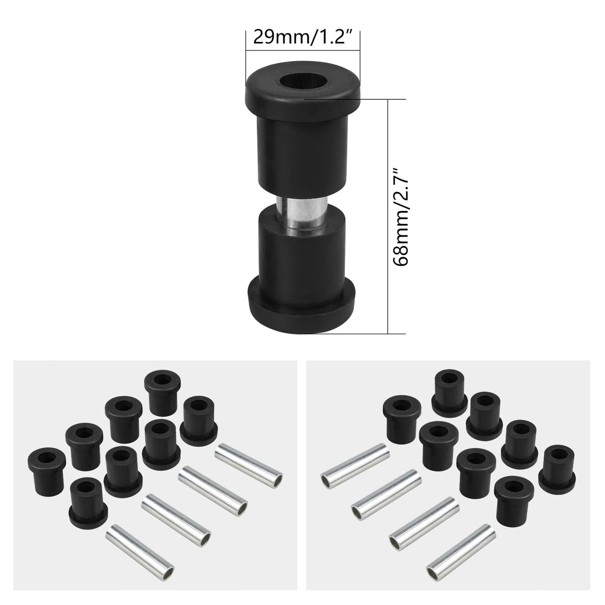 Rear Leaf Spring Bushing Sleeve Kit For Golf Cart Gas Electric 70289G02 70291G01