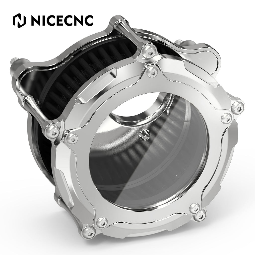 Full Clear M8 LED Air Cleaner Filter Intake Kit For Harley Road King Electra Street Glide