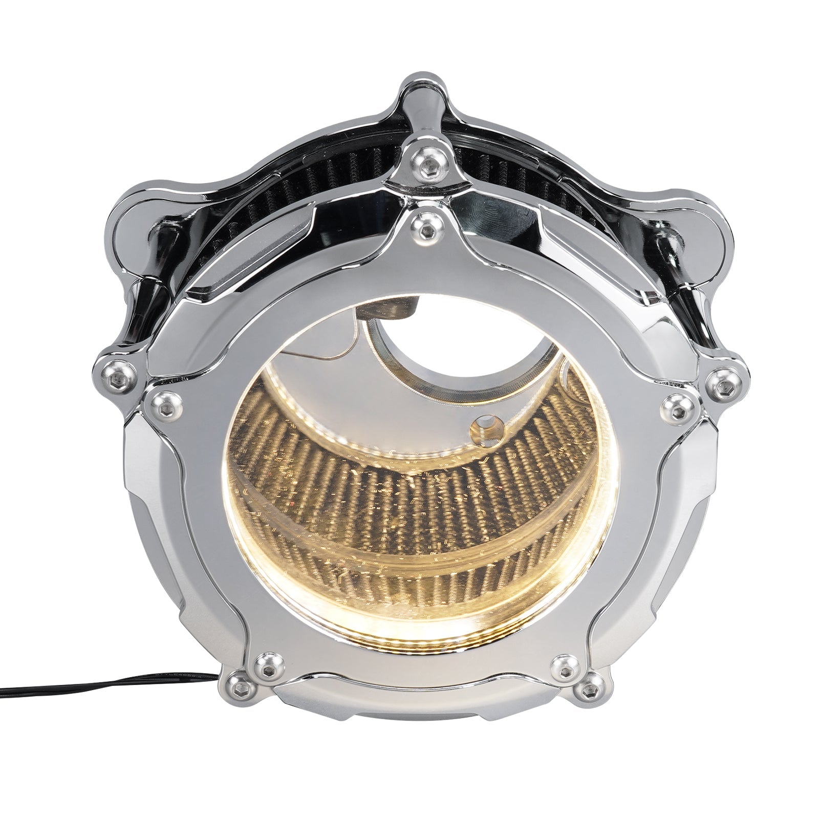 Full Clear M8 LED Air Cleaner Filter Intake Kit For Harley Road King Electra Street Glide