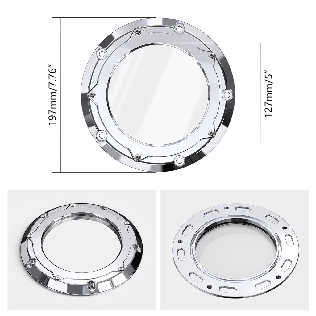Transparent M8 Primary Derby Clutch Cover For Harley Road King Street Glide Ultra Limited
