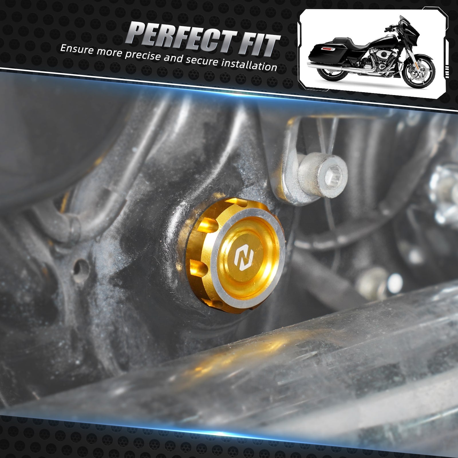 Frame Hole Plugs Covers Caps For Harley Road King Electra Street Glide Ultra Limited