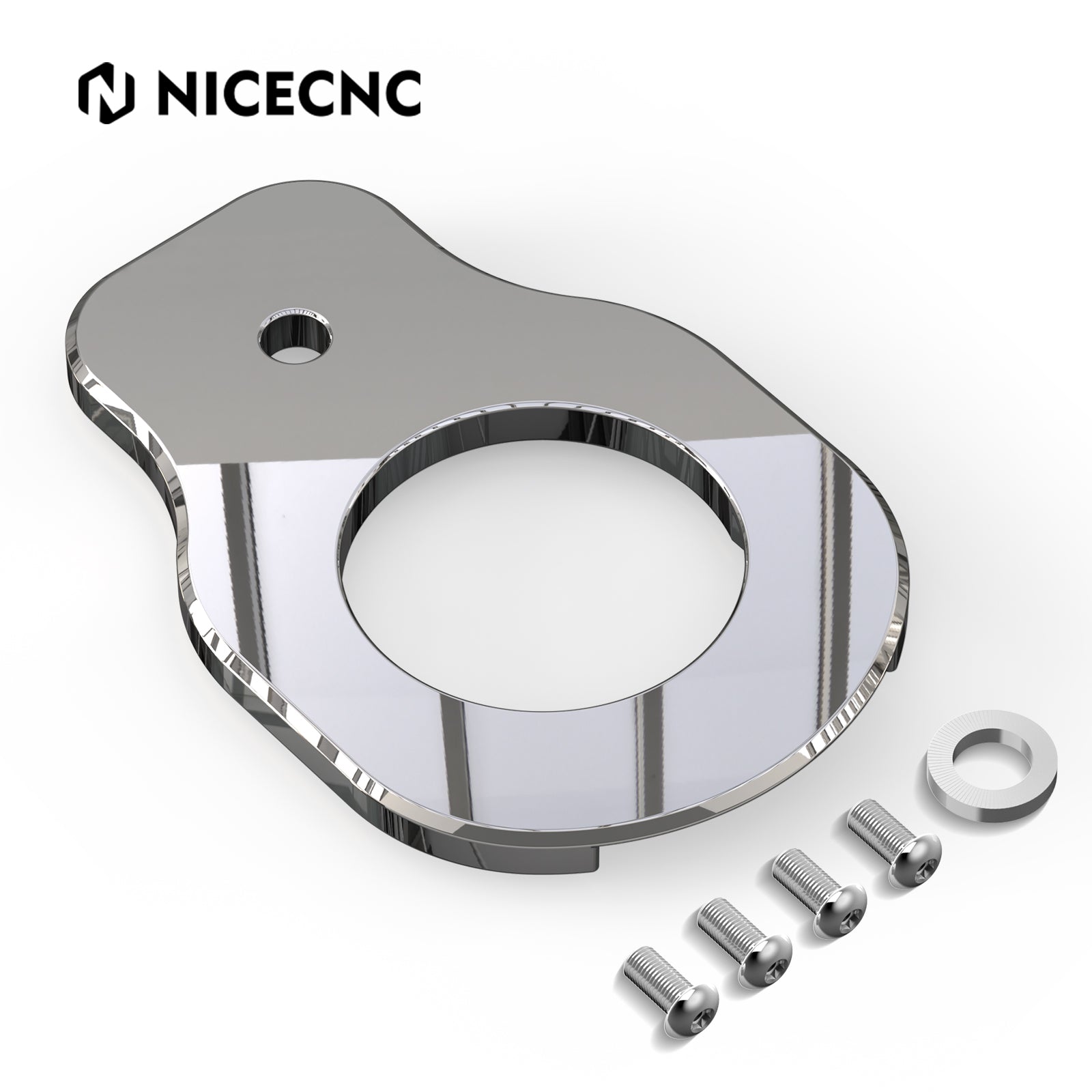 Chrome Ignition Switch Relocation Mount Bracket For Harley Road King Street Glide