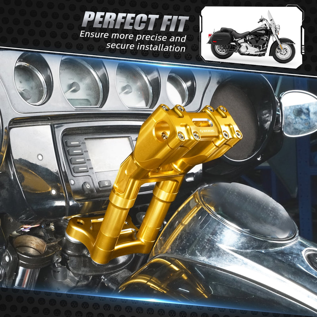 Modular Kickback Risers For Harley Tri Electra Street Glide Ultra Limited 1" Handlebar