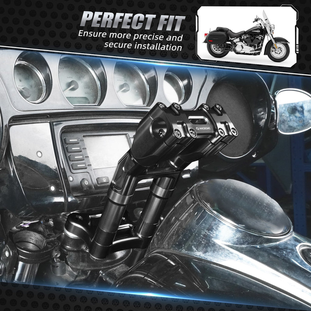 Modular Kickback Risers For Harley Tri Electra Street Glide Ultra Limited 1" Handlebar
