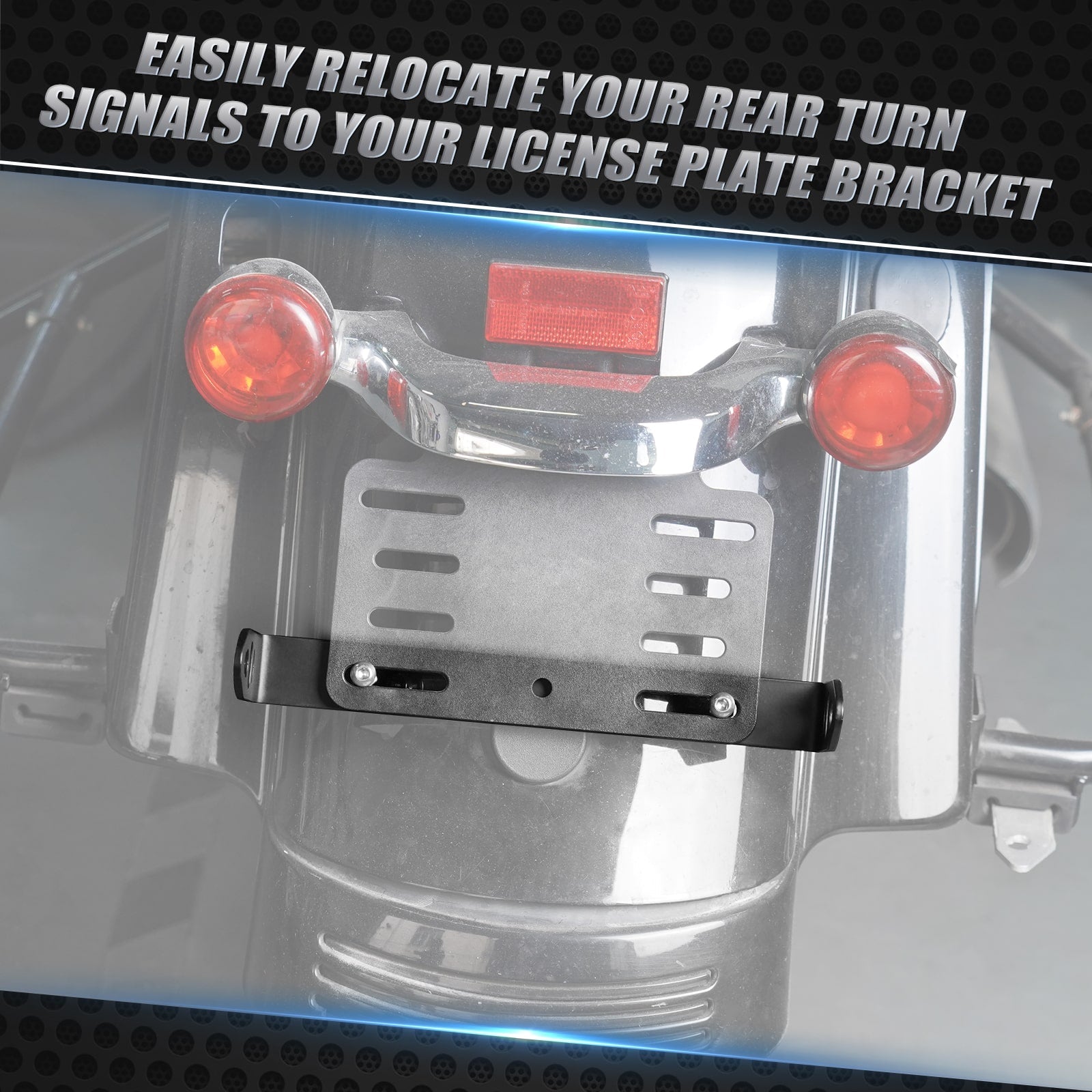 Turn Signal License Plate Mount Relocation Kit For Harley Softail Heritage Fat Boy