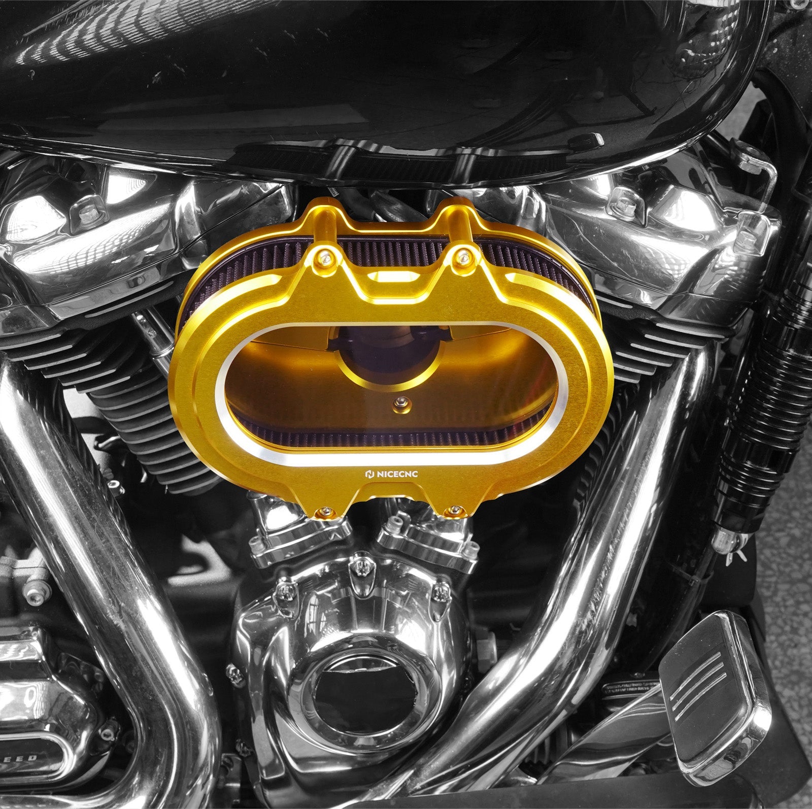M8 Transparent Air Cleaner Intake Filter Kit For Harley Road King Electra Street Glide