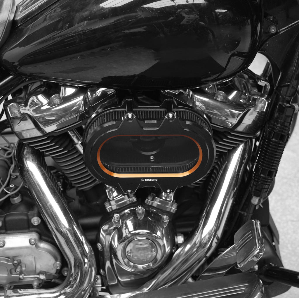 M8 Transparent Air Cleaner Intake Filter Kit For Harley Road King Electra Street Glide