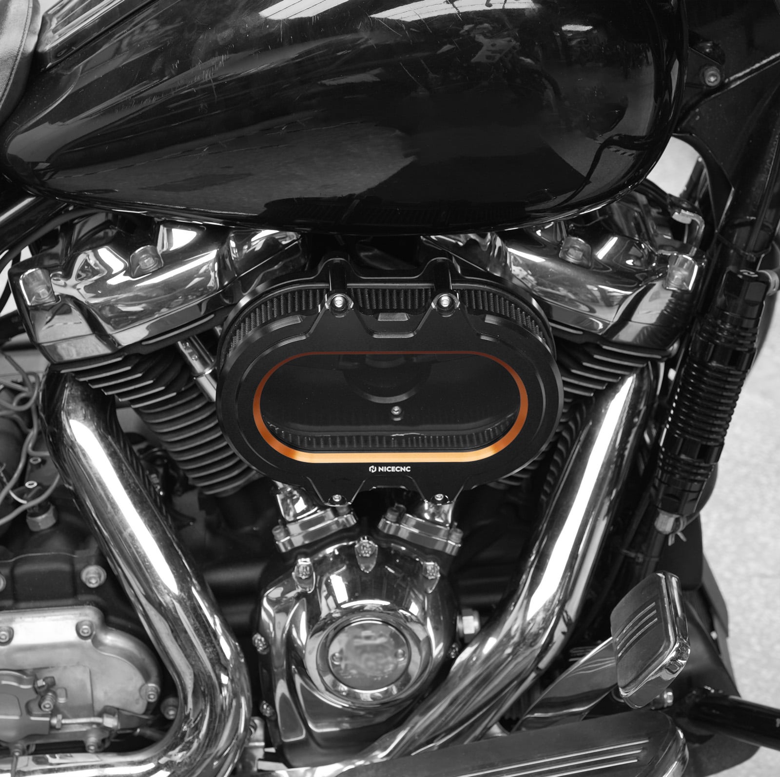 M8 Transparent Air Cleaner Intake Filter Kit For Harley Road King Electra Street Glide