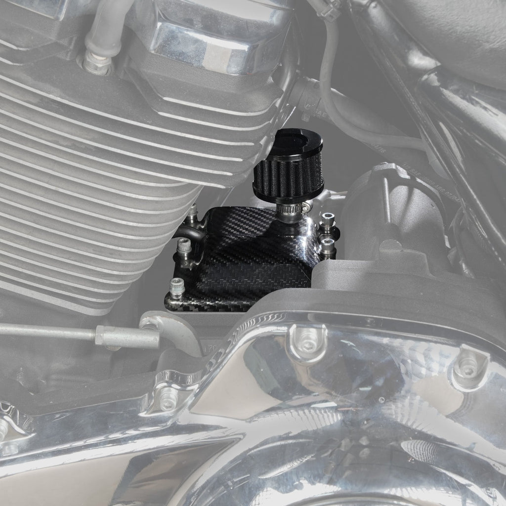 Carbon Fiber M8 Vented Transmission Cover w/Crankcase Breather For Harley Road Street Glide
