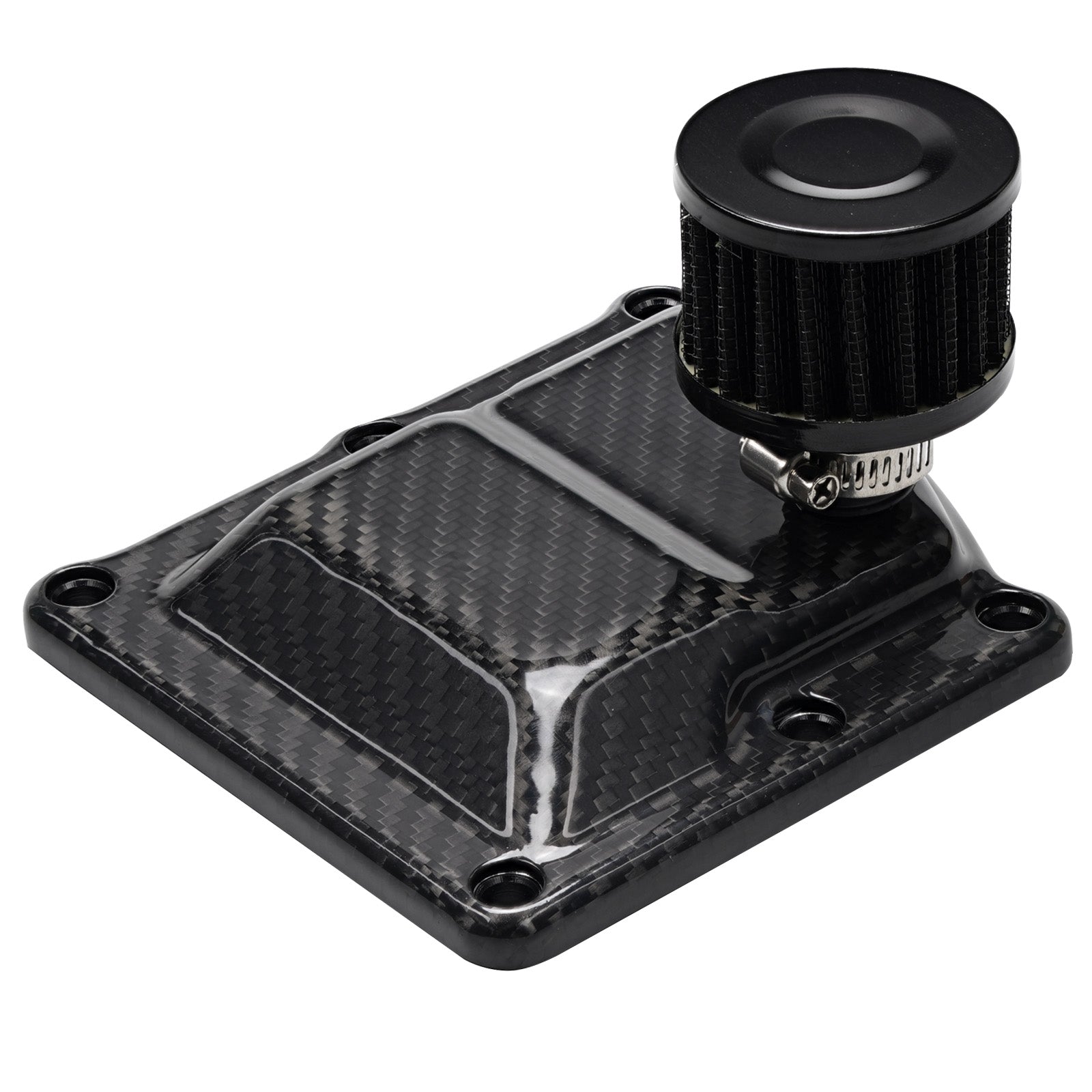 Carbon Fiber M8 Vented Transmission Cover w/Crankcase Breather For Harley Road Street Glide