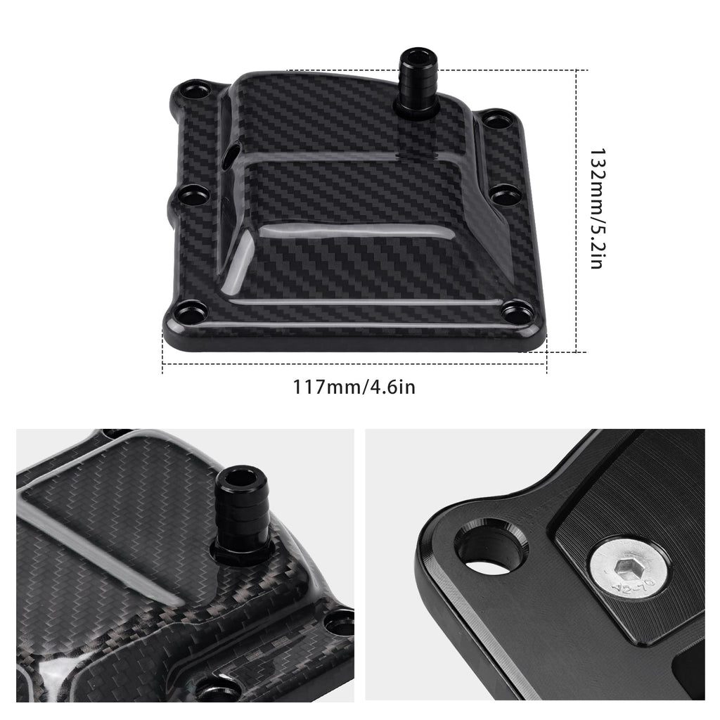Carbon Fiber M8 Vented Transmission Cover w/Crankcase Breather For Harley Road Street Glide