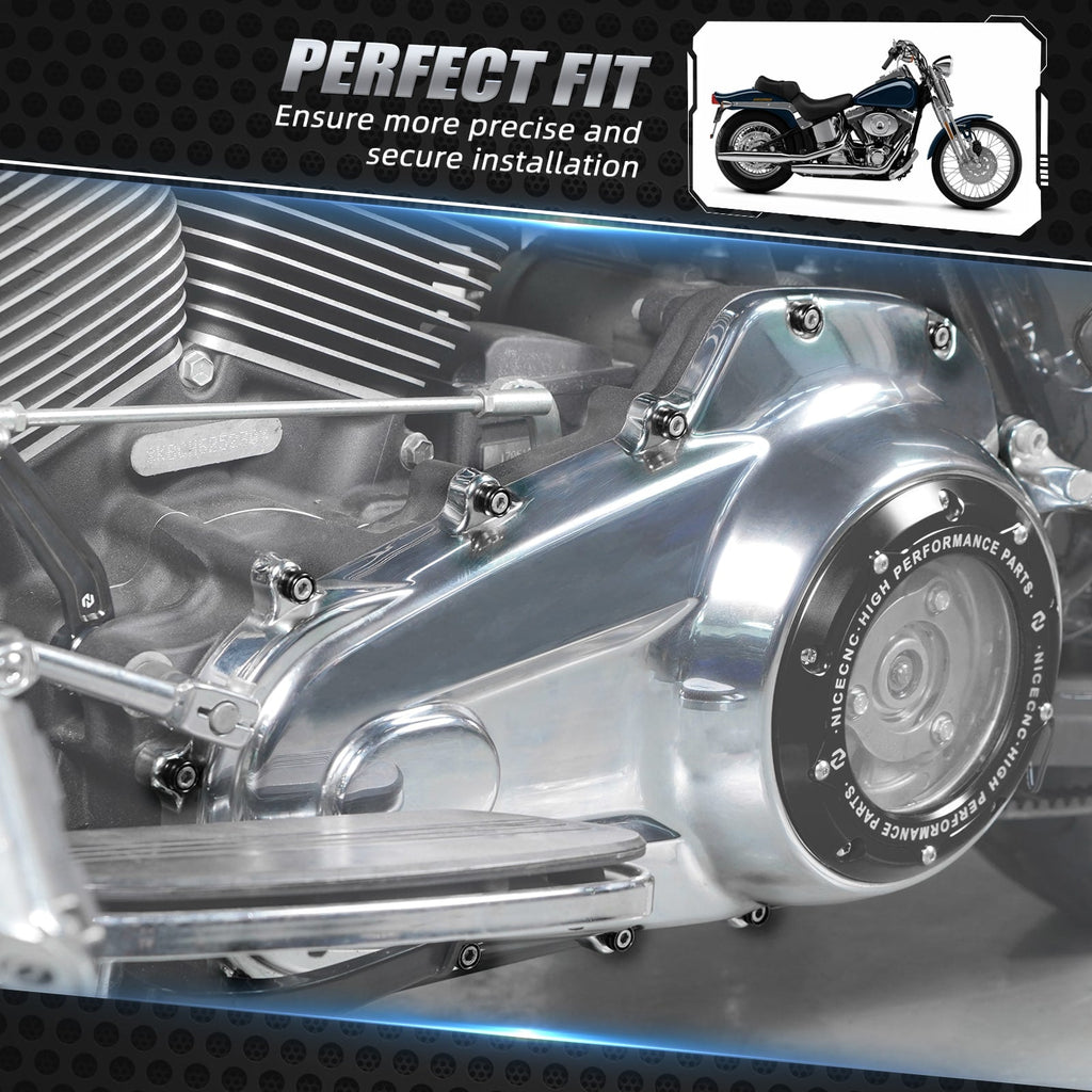 M8 Primary Cover Bolt Caps Trim Rings For Harley Softail Heritage Fat Boy