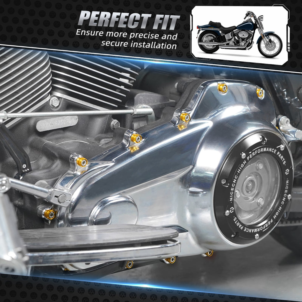 M8 Primary Cover Bolt Caps Decorative Trim Rings For Harley Road King Electra Street Glide