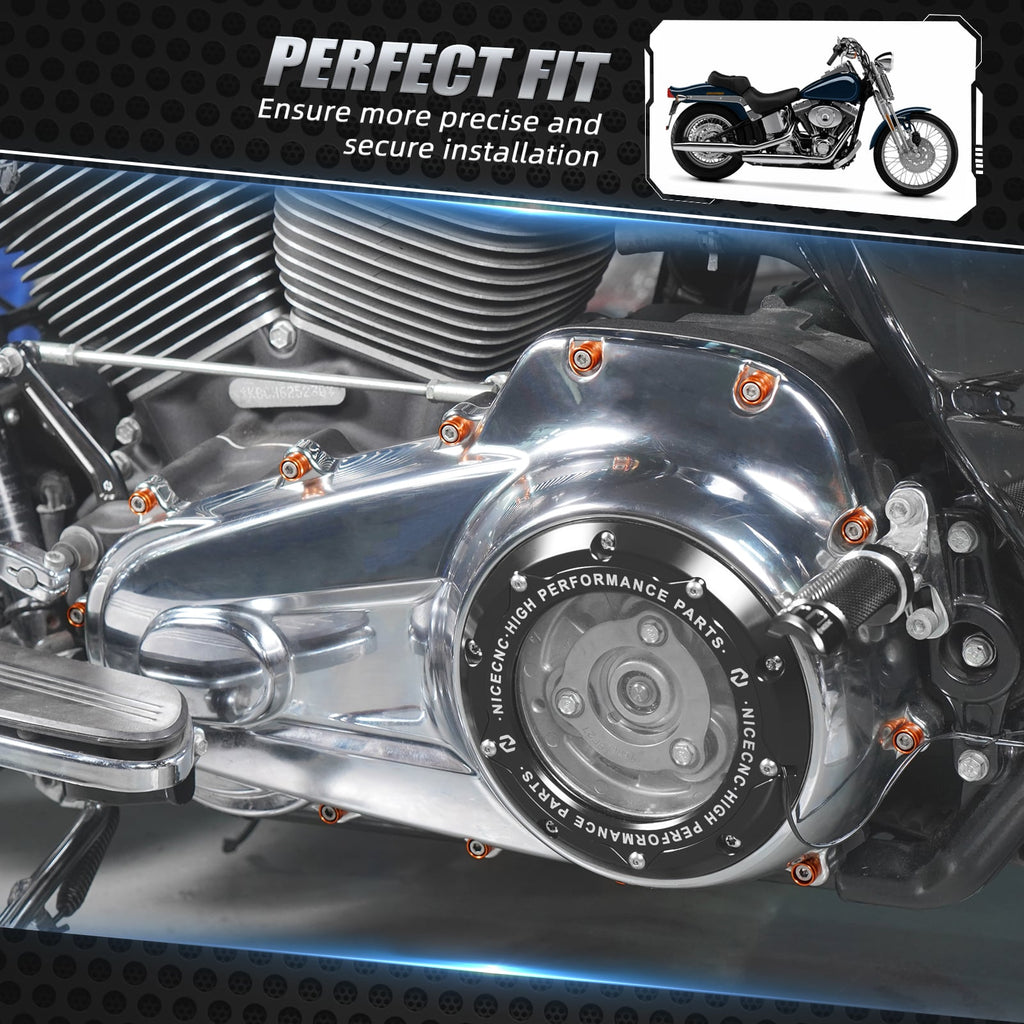 M8 Primary Cover Bolt Caps Decorative Trim Rings For Harley Road King Electra Street Glide
