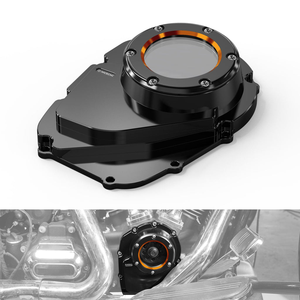 Transparent M8 Camshaft Cam Cover For Harley Softail Fat Boy Street Bob Low Rider S Position 19