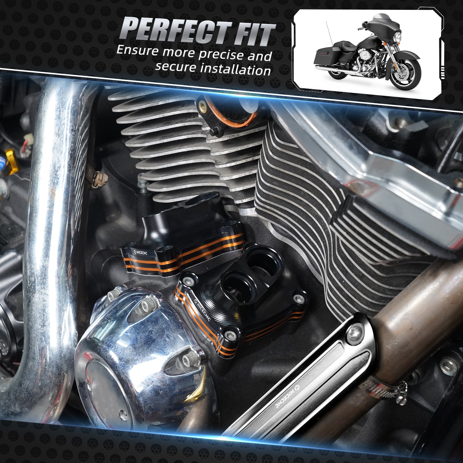 M8 Engine Lifter Tappet + Pushrod Tube Covers For Harley Road King Electra Street Glide