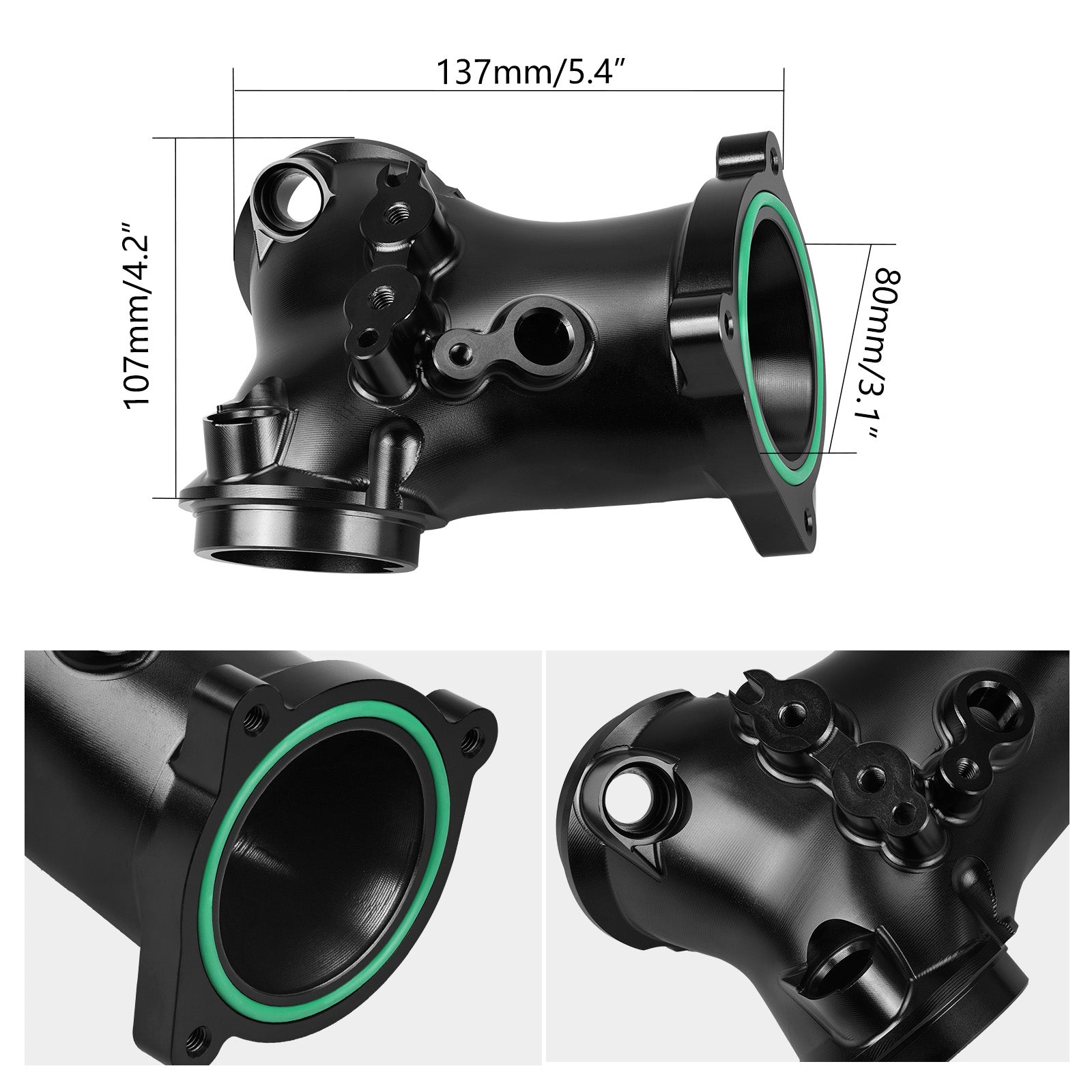 57mm One-Piece Billet CNC M8 Intake Manifold For Harley Road King Electra Street Glide