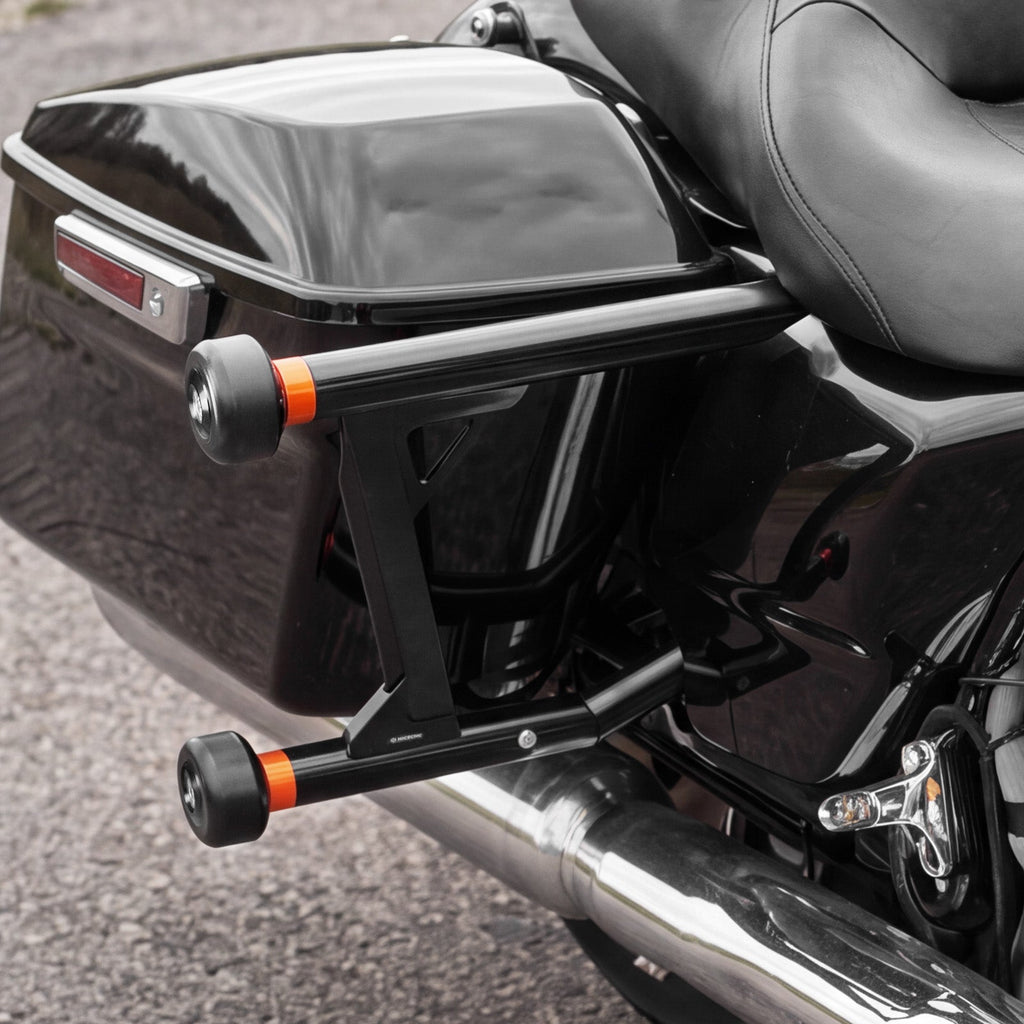 Front Engine Guard + Rear Saddlebag Crash Bar For Harley Road King Street Glide