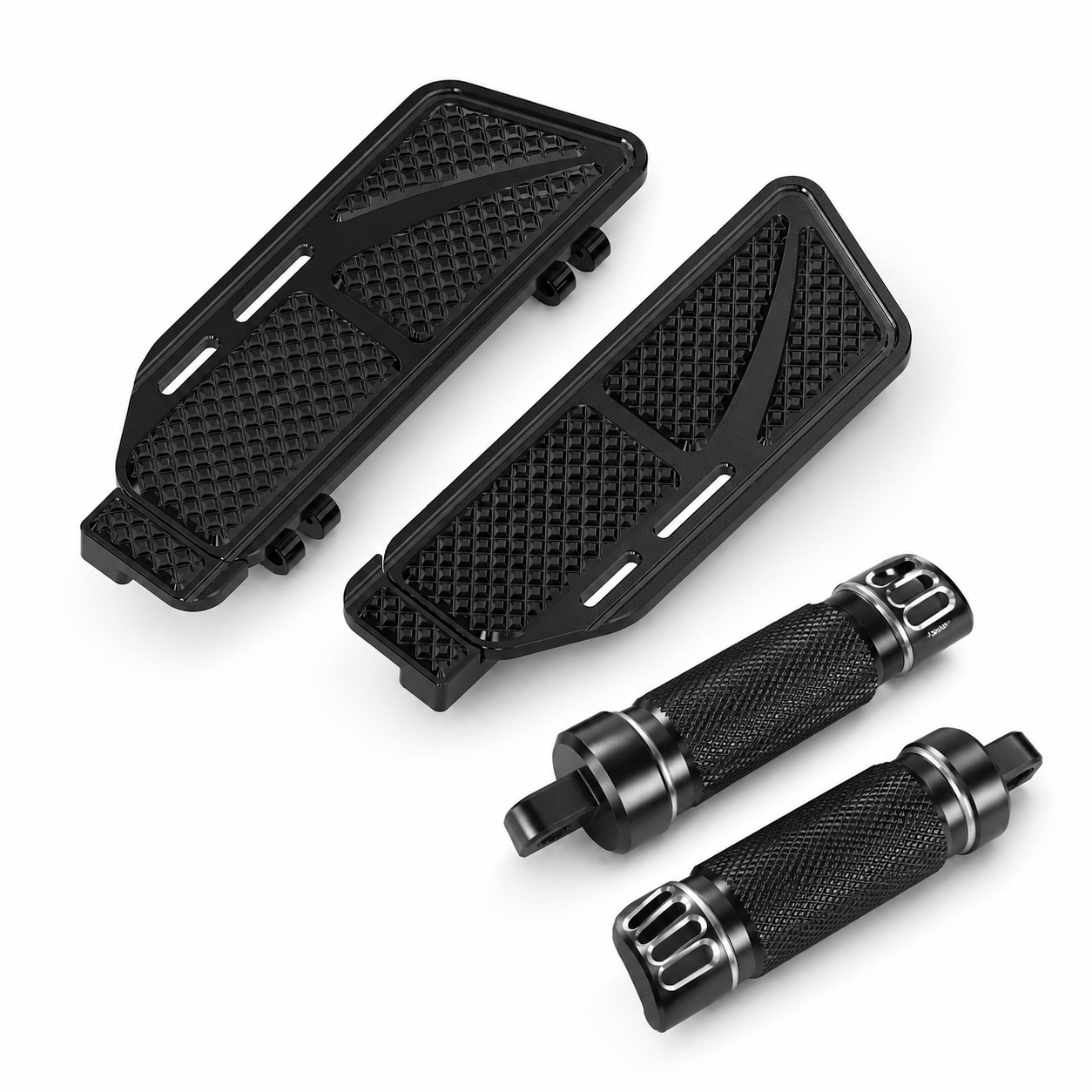 Rider Floorboards Inserts + Passenger Foot Pegs For Harley Road King Street Road Glide