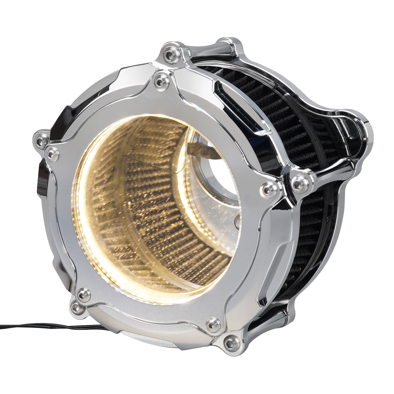 Chrome M8 LED Air Filter Intake Cleaner Kit For Harley Road King CVO Street Road Glide