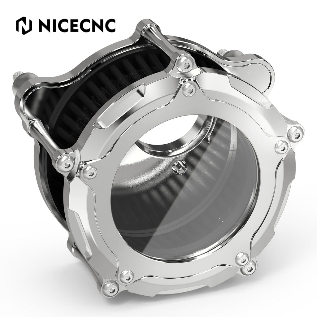 Chrome M8 LED Air Filter Intake Cleaner Kit For Harley Road King CVO Street Road Glide