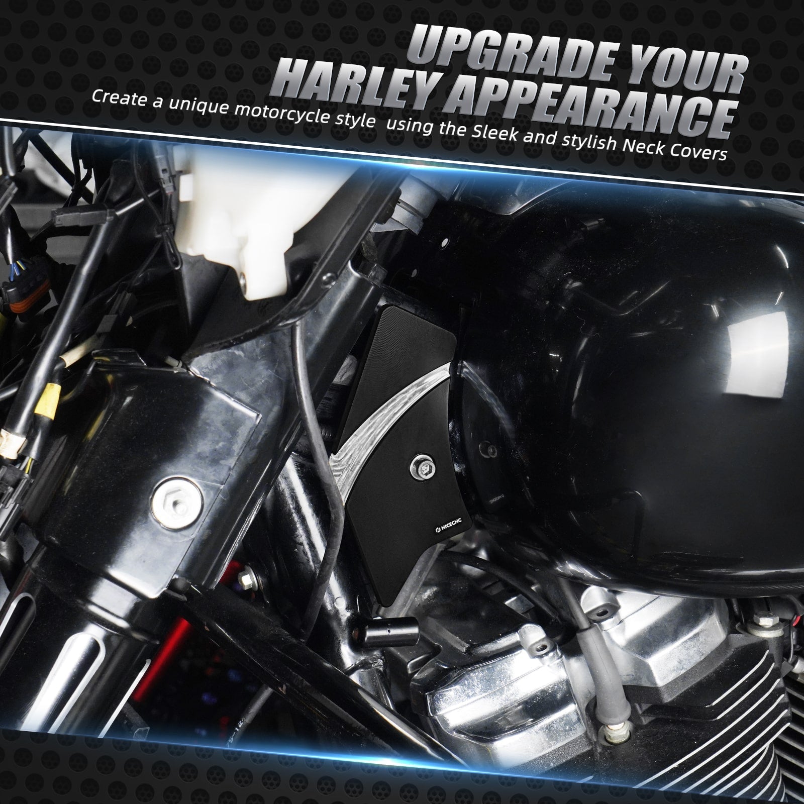 Frame Side Steering Neck Covers Trim For Harley Road King Electra Street Glide