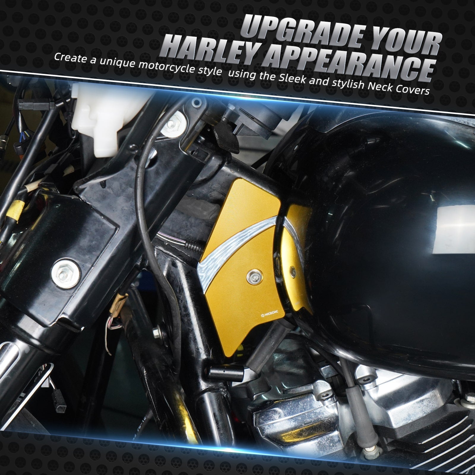 Frame Side Steering Neck Covers Trim For Harley Road King Electra Street Glide