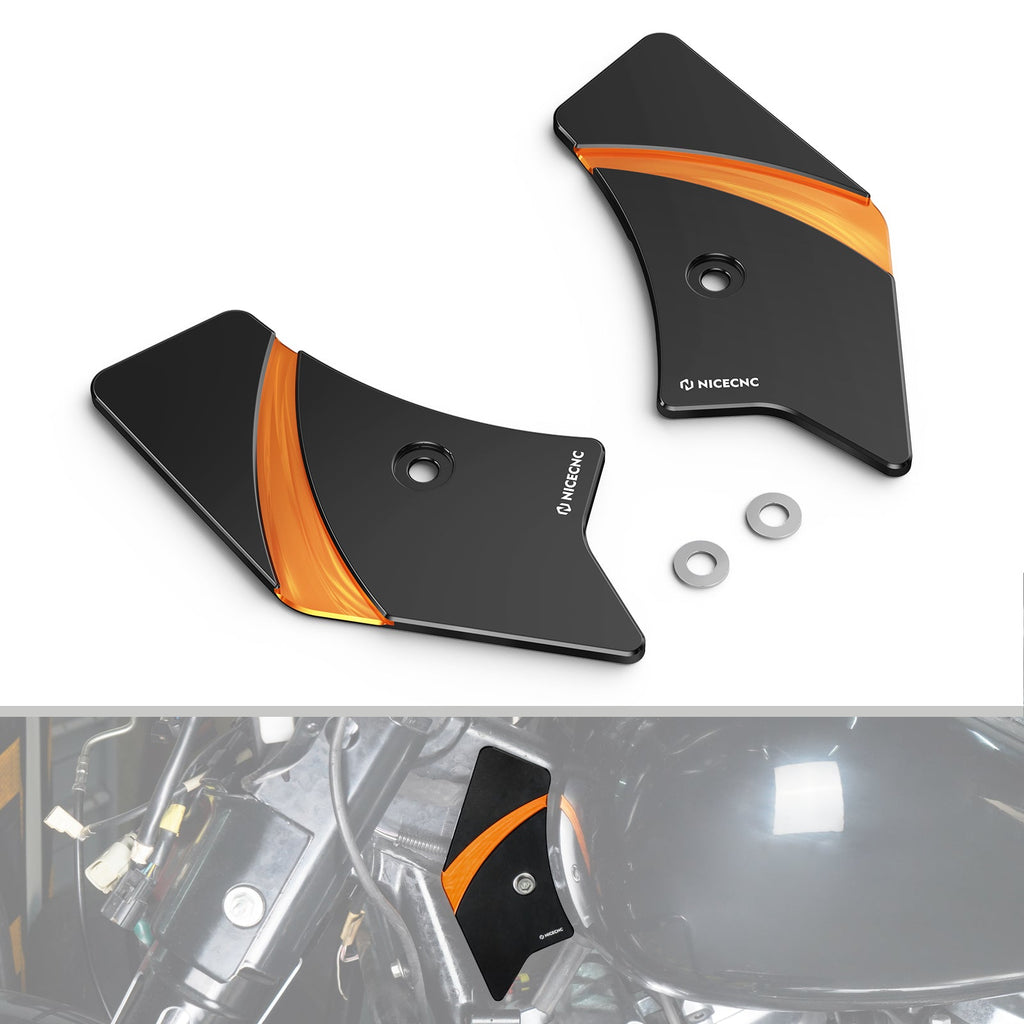 Frame Side Steering Neck Covers Trim For Harley Road King Electra Street Glide