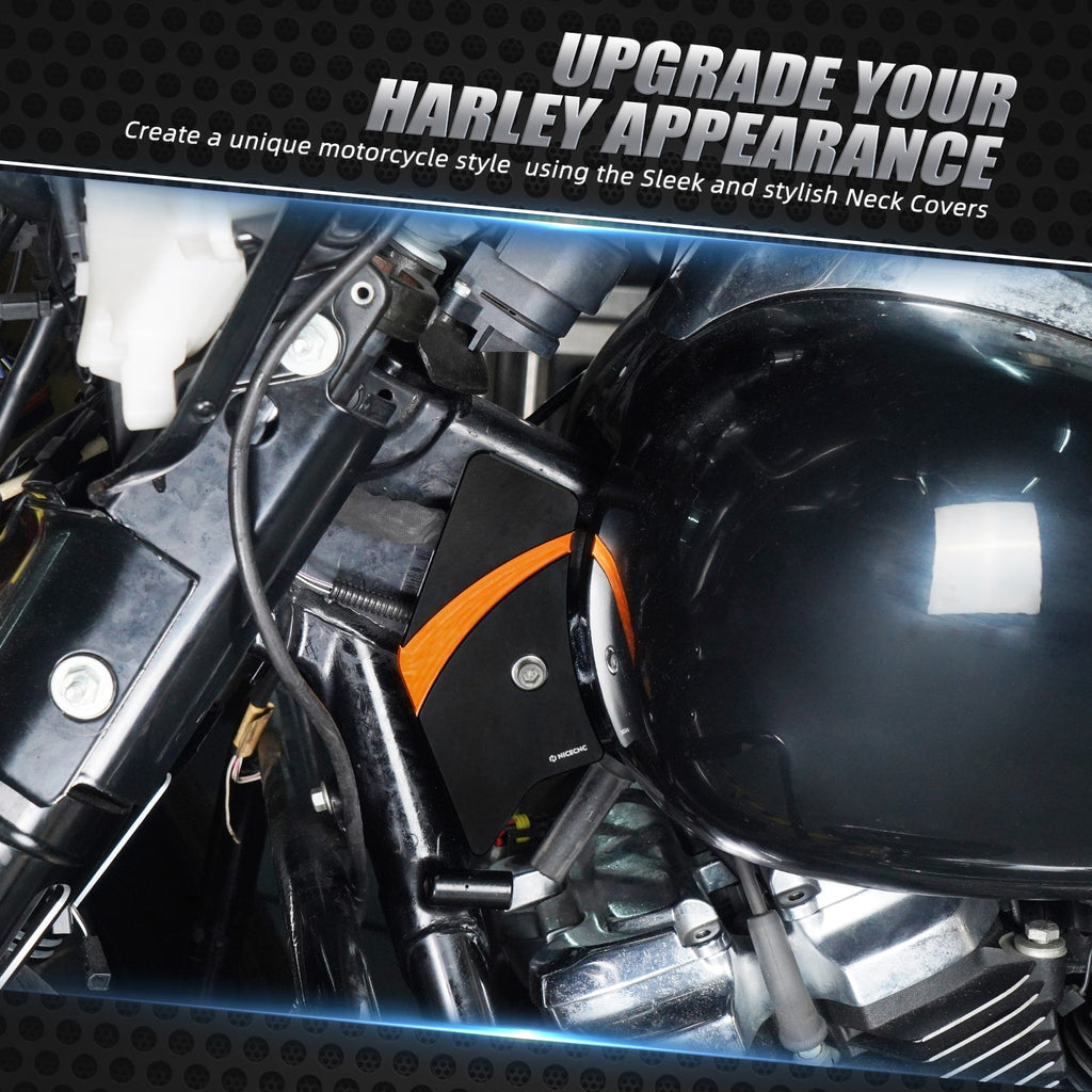 Frame Side Steering Neck Covers Trim For Harley Road King Electra Street Glide
