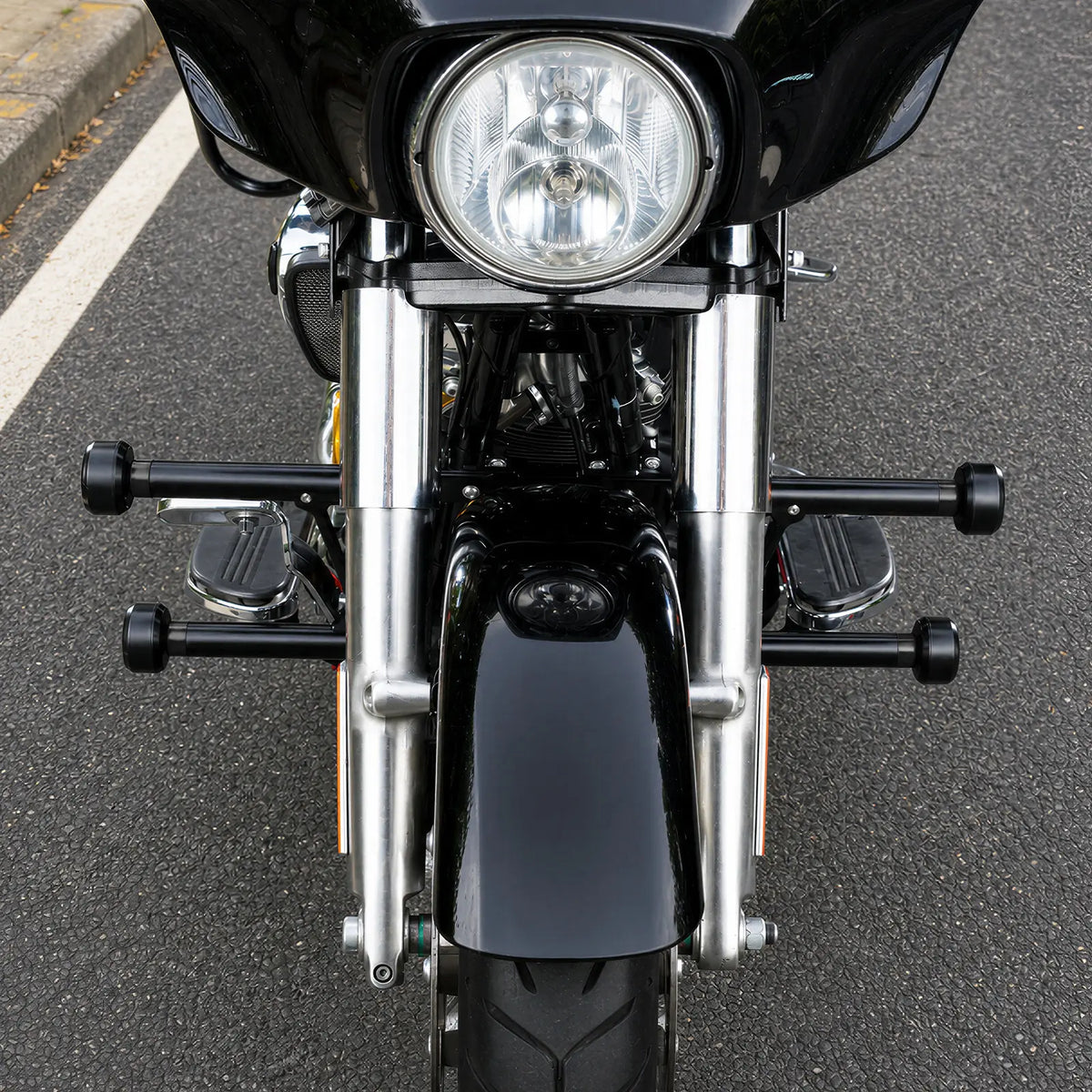 Front Engine Guard + Modular Sliders For Harley Road King Electra Street Glide