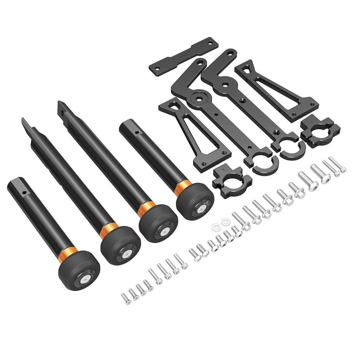 Front Engine Guard + Rear Saddlebag Crash Bar For Harley Road King Street Glide