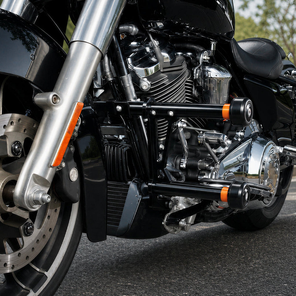 Front Engine Guard + Modular Sliders For Harley Road King Electra Street Glide