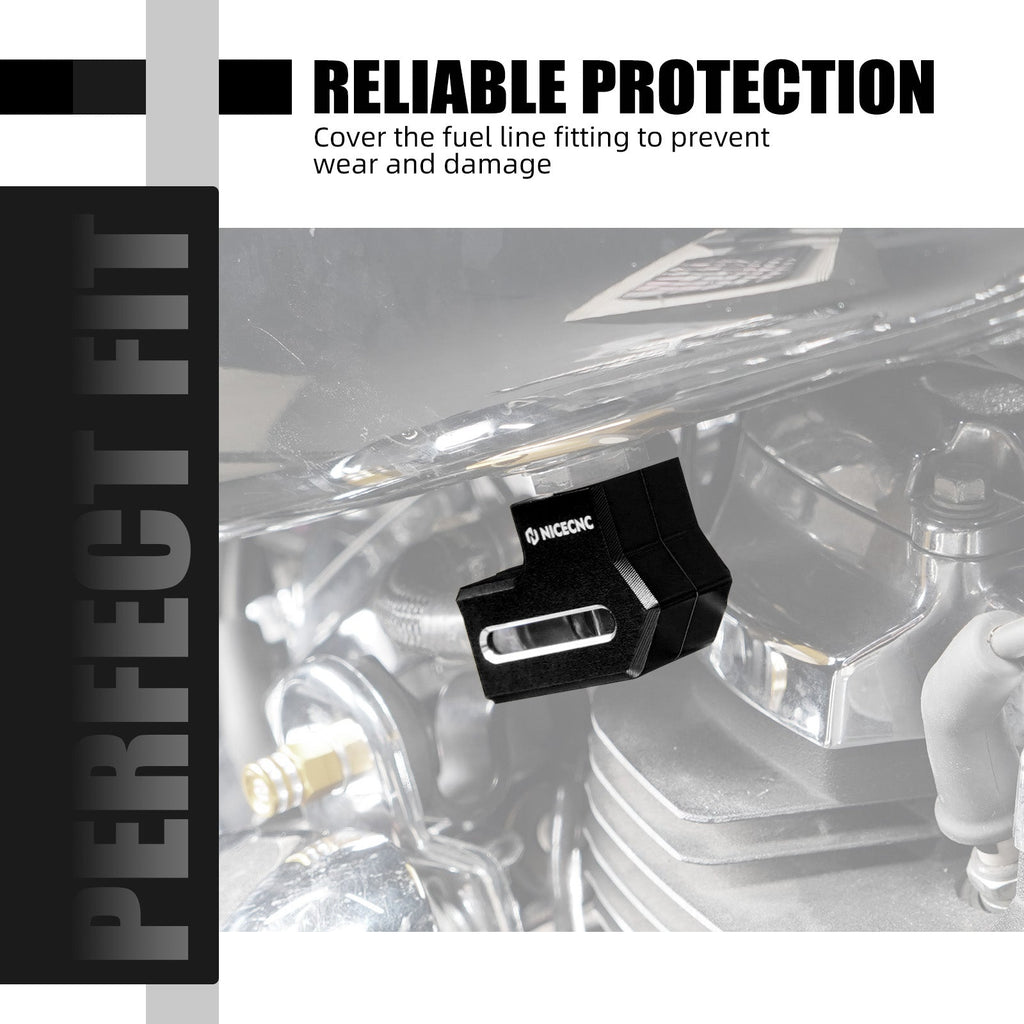 Fuel Tank Line Fitting Cover Guard For Harley Road King Electra Street Glide Ultra Limited