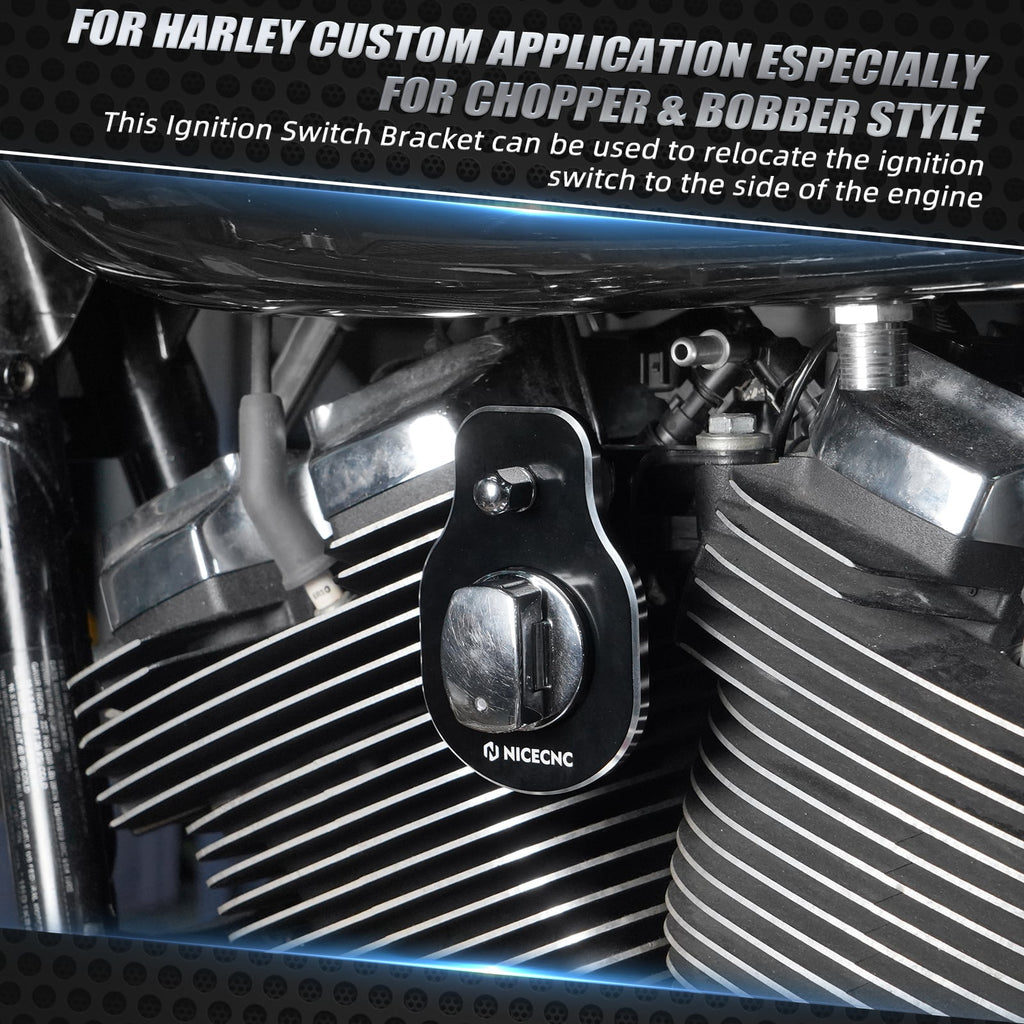 Ignition Key Switch Relocation Mount Bracket For Harley Road King Street Glide Ultra Limited