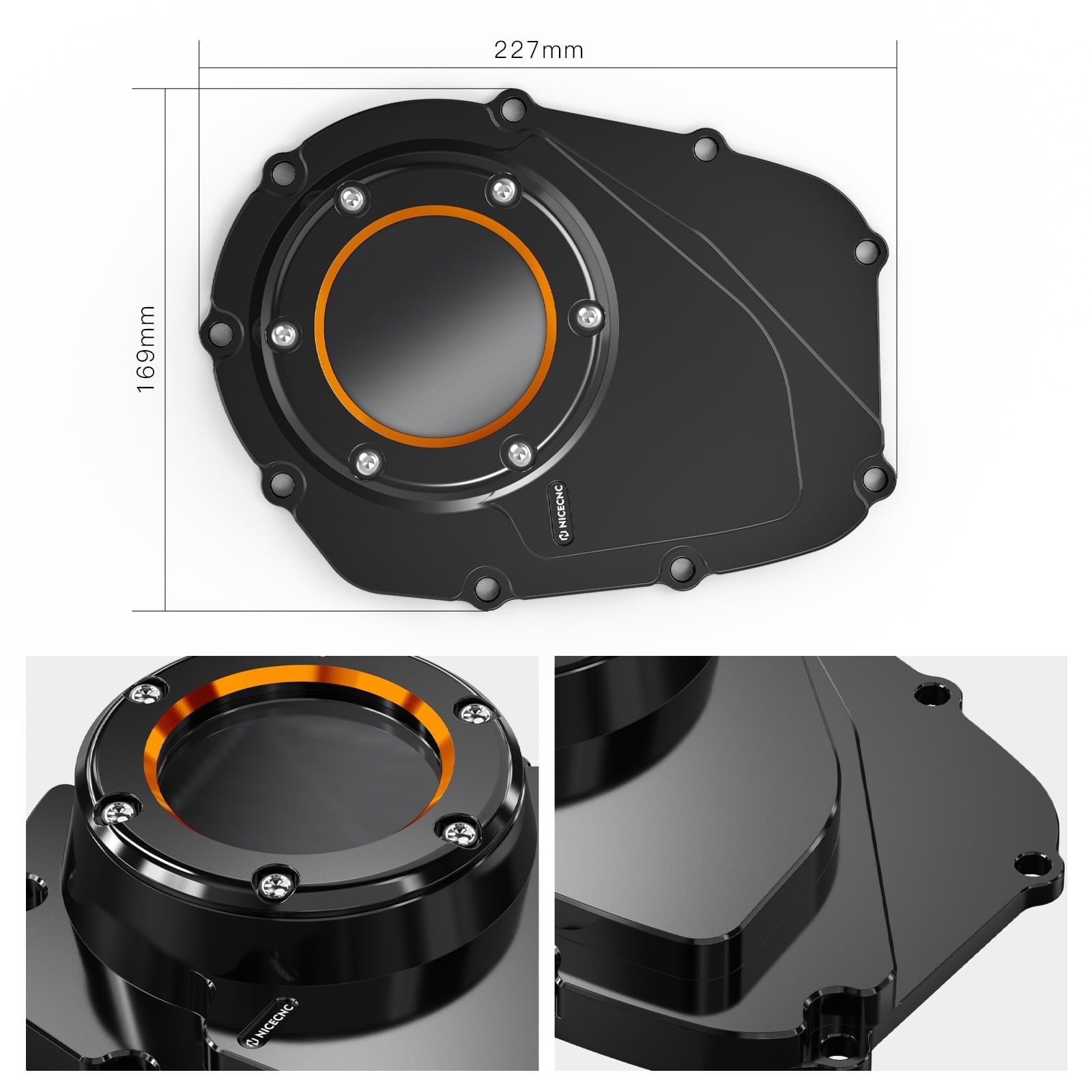 Transparent M8 Camshaft Cam Shaft Cover For Harley Road King Electra Street Glide