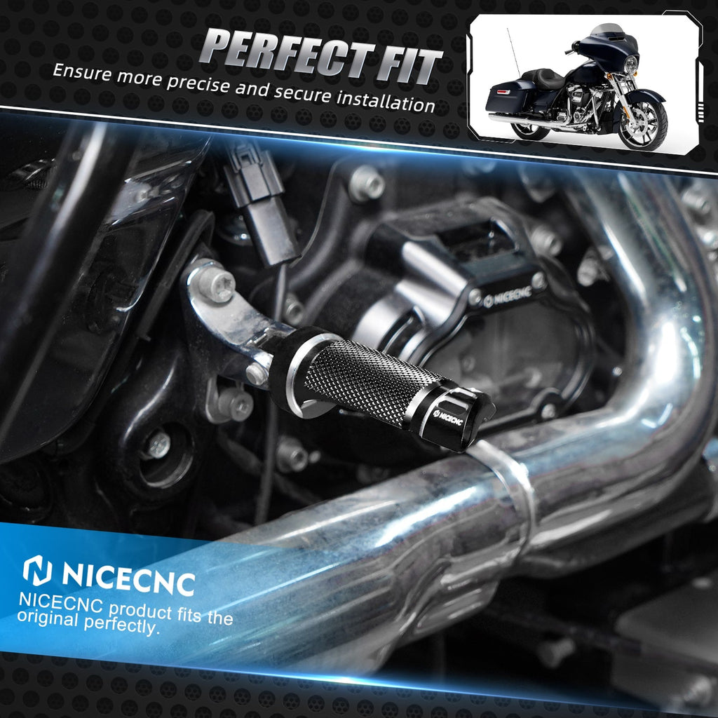 Rider Floorboards Inserts + Passenger Foot Pegs For Harley Road King Street Road Glide