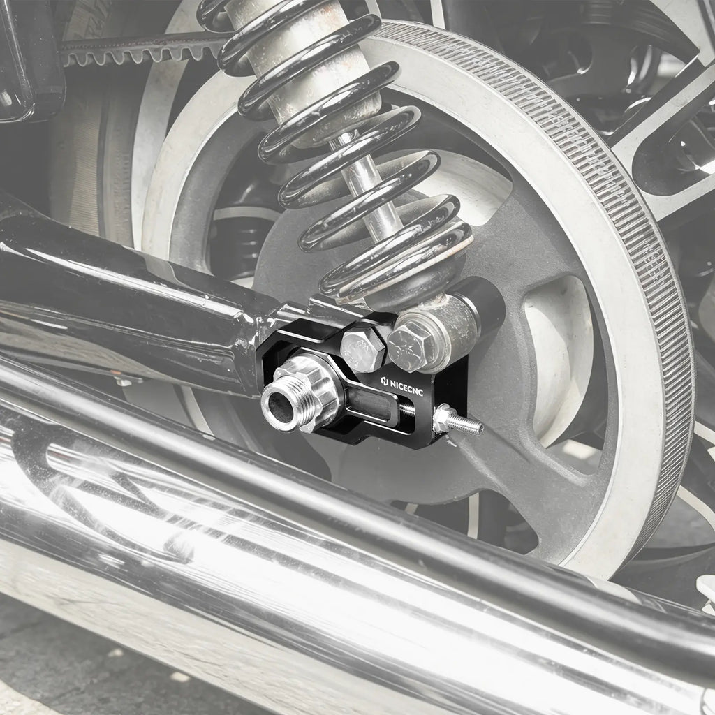 Rear Axle Block Chain Tension Adjuster Kit For Harley Road King Electra Street Glide