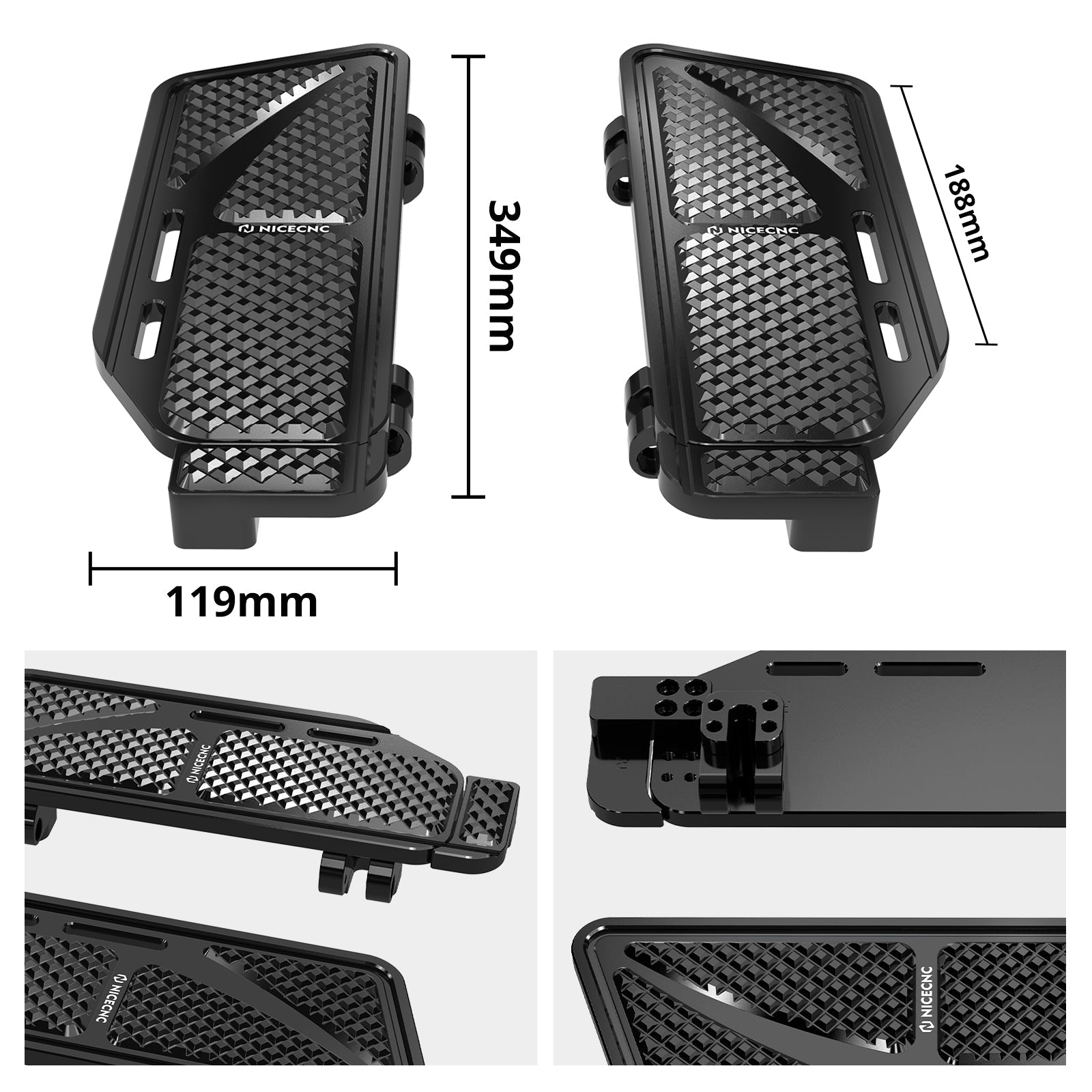 Rider Floorboards Inserts + Passenger Foot Pegs For Harley Road King Street Road Glide