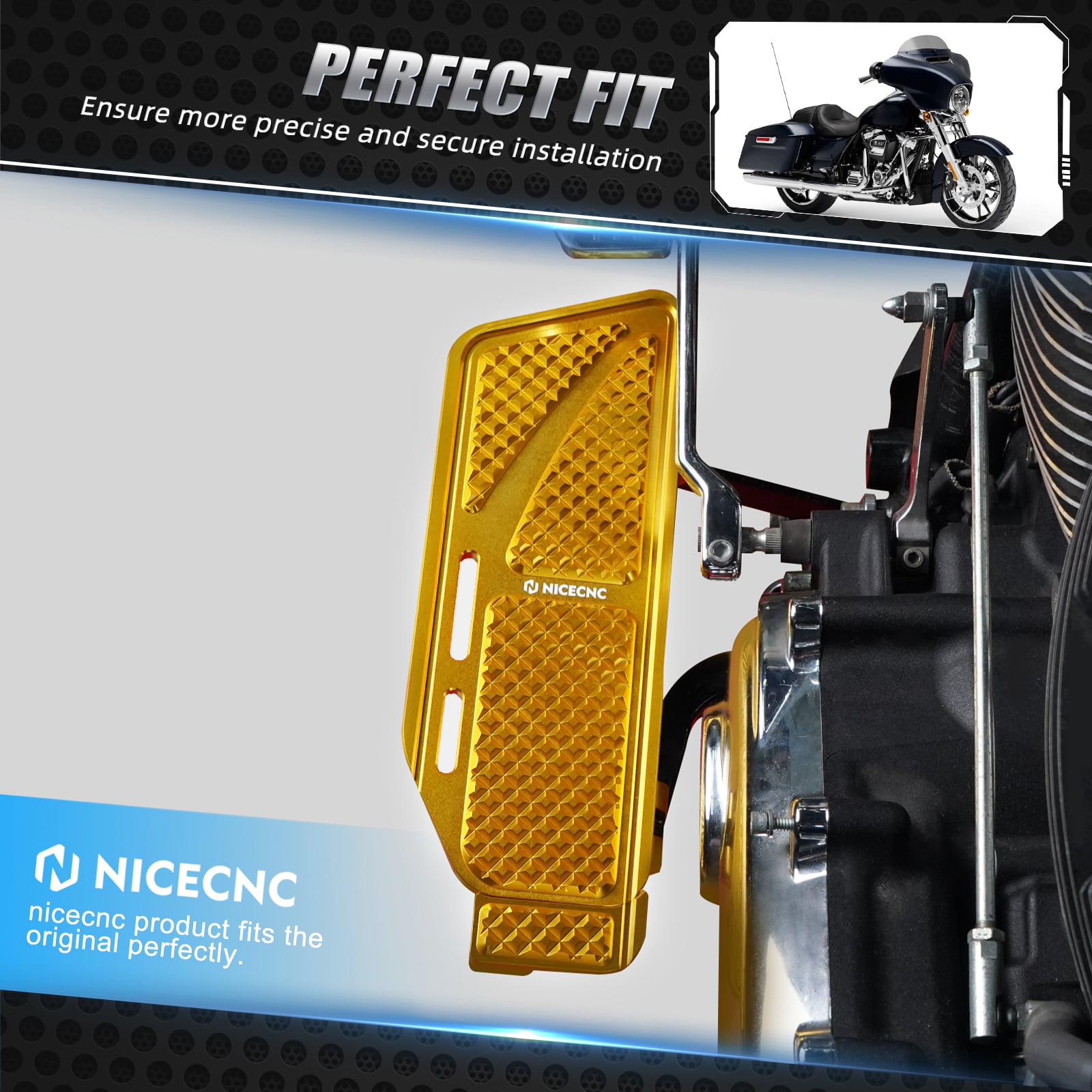Rider Floorboards Inserts + Passenger Foot Pegs For Harley Road King Street Road Glide